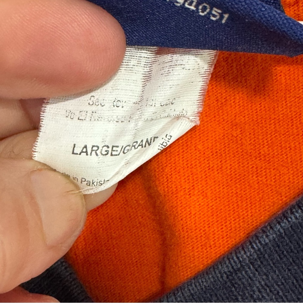 OVB Old Varsity Brand Orange Illini V-Neck Jersey Size Large